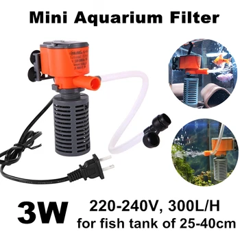 Дешевый внутренний фильтр для мини-аквариума 3 Вт, погружной водяной насос 3 в 1, фильтр для циркуляции кислорода для аквариума с рыбками и черепахами