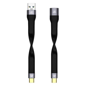 Кабель USB Male/Female-Type C Короткий Шнур быстрой зарядки, Провод для передачи данных, Поддержка PD