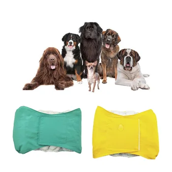 Многоразовые Физиологические штаны для кобелей, Моющиеся Регулируемые подгузники для домашних собак, Впитывающие трусы для щенков, шорты для больших собак