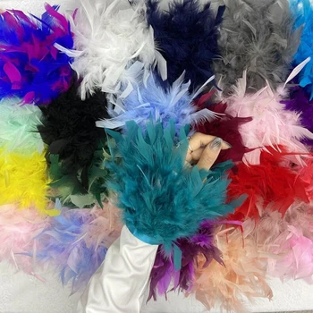 Манжета из перьев, Красочный Круг для поглаживания волос Индейки, женский рукав из натурального меха, Страусиное перо, кольцо для волос, браслет, Аксессуары для волос