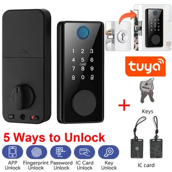Приложение Tuya Smart запирает входную дверь на засов, бесключевая клавиатура с отпечатками пальцев, цифровой замок, совместимый с Bluetooth, для домашней квартиры