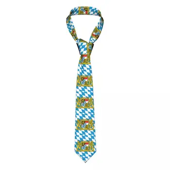 Повседневный узкий галстук в виде стрелки с флагом Баварии и львами, тонкий галстук для мужчин, мужские аксессуары, простота для вечеринки, официальный галстук