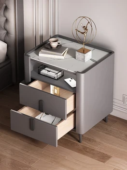 Итальянский минималистичный Прикроватный шкаф Бытовая Тумбочка для спальни С выдвижными ящиками Большой емкости Из МДФ Органайзер для хранения домашней мебели