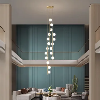 Светодиодная художественная люстра Подвесной светильник освещает декор комнаты, украшение дома в скандинавском стиле, лестницу, гостиную, столовую, потолок, украшение внутреннего освещения