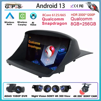 Экран Qualcomm CARPLAY Android для Ford Fiesta 2009-2017 Мультимедиа Автонавигация GPS Автомобильный DVD монитор Камера Радио Стерео BT