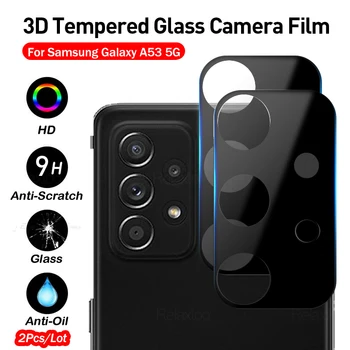 2ШТ 3D Изогнутое Закаленное Стекло Защитная Крышка Объектива задней камеры для Samsung Galaxy A53 A 53 5G 2022 6,52 