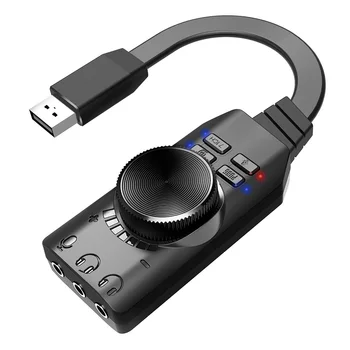 Звуковая карта GS3 7.1-канальная Внешний USB Аудио 3,5 мм Гарнитура Стерео для ноутбука