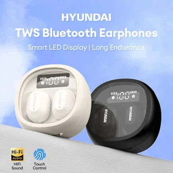 Оригинальные наушники HYUNDAI TWS Wireless Bluetooth 5.3 HY-T11 HIFI Со Стереозвуком, Наушники с длительным режимом ожидания, Игровые Наушники со Светодиодным дисплеем
