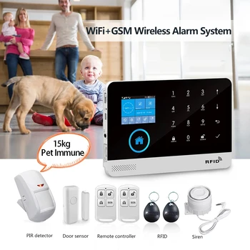 Сигнализация PG103 4G Tuya Wifi С датчиком движения, защищающим домашних животных, IP-камерой, беспроводной системой безопасности умного дома, Alexa EU Plug