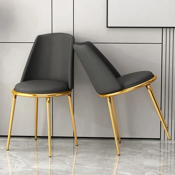 Современный креативный обеденный стул для гостиной, скандинавские табуреты для отдыха, Роскошный удобный обеденный стул из искусственной кожи, Кухонная мебель для дома