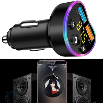 Автомобильный MP3-плеер Беспроводной Bluetooth-совместимый передатчик FM с двумя USB-громкой связью AOS