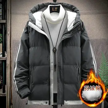 Зимняя куртка 2023, мужское модное пальто, куртка с пузырчатой подкладкой, утолщенная теплая модная мужская куртка с капюшоном и подкладкой 1166