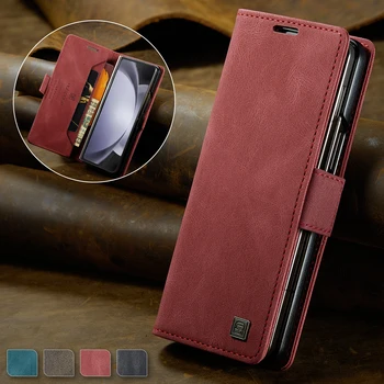 для samsung z fold 5 Матовый Кожаный Бумажник Coque Чехол для Samsung Galaxy Z Fold 5 Fold5 Zfold5 5G Полноразмерный Защитный чехол