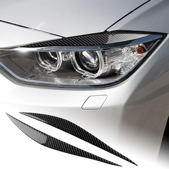 2 шт. Углеродное волокно для BMW 3 серии F30 320i 316i 2013-2015 Автомобильные фары, наклейка для бровей, отделка, декоративные полоски, аксессуары