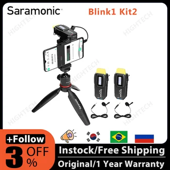 Saramonic Blink1 Kit2 TDMA Двойной Конденсаторный Беспроводной Петличный Микрофон для ПК Мобильных Устройств iPhone Зеркальных Фотокамер Android Потокового Видеоблога