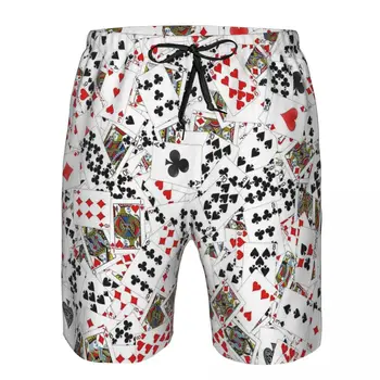 Мужские плавательные шорты Купальники Карты для покера Мужские плавки Купальник пляжная одежда Пляжные шорты