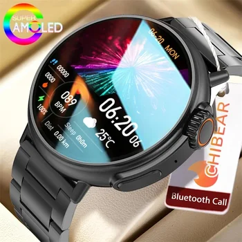 Bluetooth Вызов Мужские Смарт-Часы 1,6 Дюйма 454*454 AMOLED HD Экран Водонепроницаемый Фитнес-Браслет Беспроводная Зарядка NFC Smartwatch Man