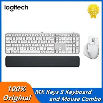 Беспроводная клавиатура Logitech MX Keys S Performance и мышь Master 3S с упором для рук Bluetooth USB C для Windows, Linux, Chrome
