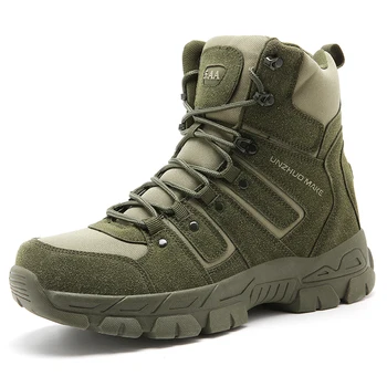 Противоударные нескользящие мужские армейские ботинки, Износостойкая военная тактическая обувь, мужские прочные ботинки для полевых тренировок на открытом воздухе Для мужчин
