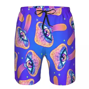 Мужская быстросохнущая пляжная одежда, купальник в стиле хиппи, бохо, гриб с глазами, мужской купальный костюм, мужские купальники