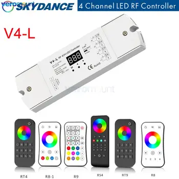 Skydance V4-L 4 в 1 20A Затемняющий Одноцветный CCT/RGB/RGBW Светодиодный Контроллер 2.4 G RF Беспроводной Пульт Дистанционного Управления 12V 24V для Полосы RGBW