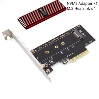 M.2 NVME SSD К Адаптерной карте PCIe 4.0 64 Гбит/с M-Key PCIe X4 Адаптер для Настольных ПК PCI-E GEN4 Full Speed с Алюминиевым Радиатором