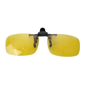 3X Прямоугольные прозрачные желтые линзы без оправы с клипсой для вождения в очках ночного видения