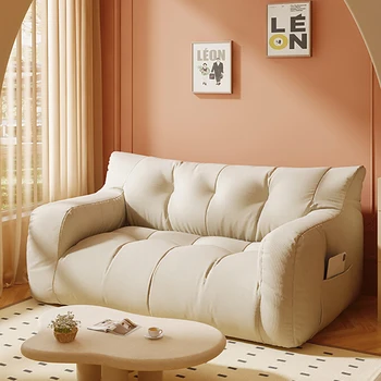 Секционные Однотонные Диваны для гостиной Nordic Home Use Love Seat Lazy Sofa Салонное кресло для отдыха с подсветкой для Канапе Гостиничная мебель
