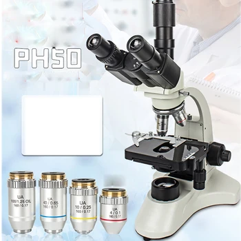 Трехглазочный микроскоп PH50 3A43L 1600-кратное обнаружение спермы свиньи в животноводстве