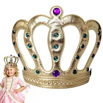 Повязка на голову в виде королевской короны, Золотая повязка на голову в виде короля и королевы, корона из нетканого материала для фестиваля, детский реквизит для фотосессии, праздник