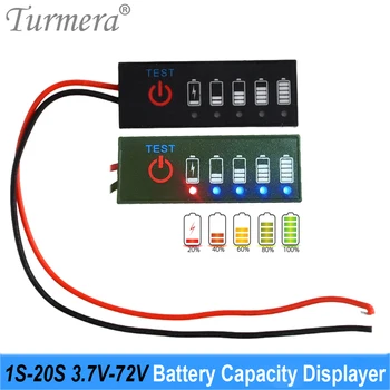 Turmera 1S-20S 3,7 В-72 В Индикатор заряда батареи с переключателем Используется в 12 В 18 В 24 В 36 В 48 В 60 В Литиевая батарея Lifeo4 Свинцово-Кислотная