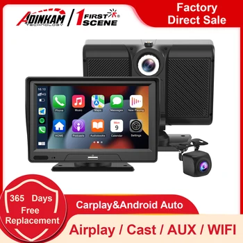 Универсальный 7-дюймовый сенсорный дисплей Carplay Android Auto Поддержка Airplay Android Cast Встроенный WiFi AUX Портативный экран для автомобиля
