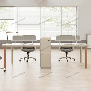 Офисный стол, комбинация стола и стула для четырех человек, простой современный финансовый компьютерный стол, перегородка офисного стола, высокий шкаф