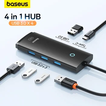 USB-концентратор Baseus 4 В 1 Док-станция USB Type C к мультиадаптеру для ноутбука Steam Deck Usb C Концентратор 3.0 Разветвитель Nintendo Switch