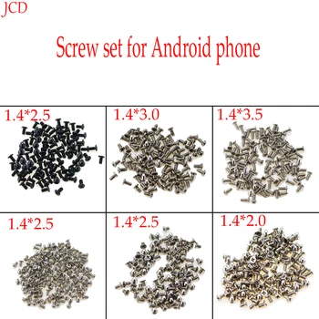 1 пакет черного, серебристого цвета, набор перекрестных винтов для мобильного телефона M1.4 для Samsung, Huawei, Xiaomi Android Phone