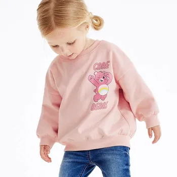 Высококачественная детская одежда, топы для девочек, толстовки, осенний пуловер для девочек, футболка с круглым вырезом и длинными рукавами с принтом