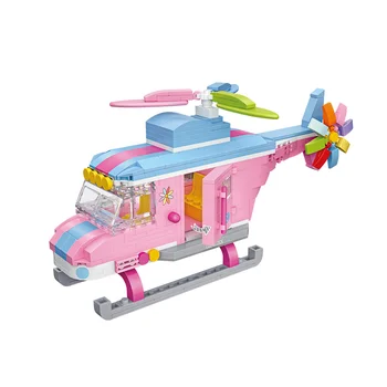 LOZ mini building block розовая мини-модель вертолета в сборе строительный блок головоломка игрушка 1121 для девочек в сборе