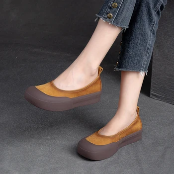 2023 Мягкая обувь для ходьбы, женские кроссовки, женские туфли на плоской подошве из натуральной кожи, Уличная удобная дышащая женская обувь