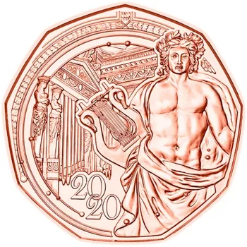 2020, 150-я годовщина завершения строительства Венского Золотого зала в Австрии стоимостью 5 евро юаней, Памятная монета Медные монеты