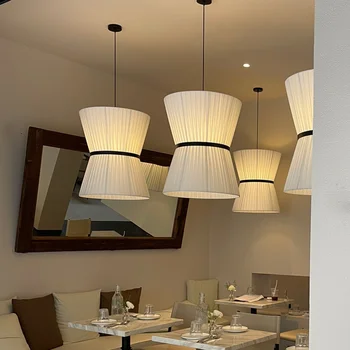 Подвесные светильники Nordic Designer Lustre, Тканевая Кухонная подвесная лампа в китайском стиле, Японская Чайная Комната, ресторан, Внутреннее освещение E27