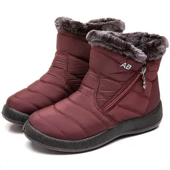 Теплые женские ботинки 2023, Модные Водонепроницаемые Зимние ботинки для женщин, повседневная легкая зимняя обувь Botas Mujer по щиколотку