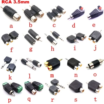 1 шт Бесплатная Доставка RCA адаптеры Аудио штекерный разъем RCA male female к RCA 3,5 мм 6,35 мм моно стерео штекерный разъем