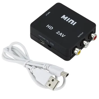 HDMI-совместимый С AV RCA CVSB L / R Конвертер масштабирования видео 1080P, композитный адаптер HD Video, поддержка NTSC PAL