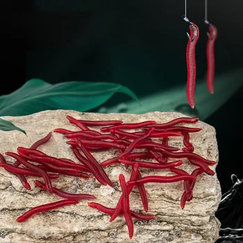 Реалистичная Мягкая приманка Red Worm 35 мм для ловли дождевых червей Силиконовая искусственная приманка с рыбным запахом Добавка для креветок Окунь Карп