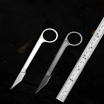 Нож для резки бумаги Samsend K-образный нож для открывания писем, маленький прямой нож высокой твердости, нож для инструментов EDC для самообороны на открытом воздухе