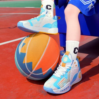 Баскетбольная обувь для подростков, Дышащие спортивные кроссовки на открытом воздухе, Повседневная детская сетчатая обувь, Износостойкие кроссовки для бега Для мальчиков и девочек