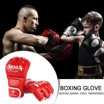 Боксерские тренировочные перчатки с полупальцами, Носимые рукавицы из полиуретана, защита для рук, Устойчивая к разрыву, Дышащая, прочная для спортивных принадлежностей