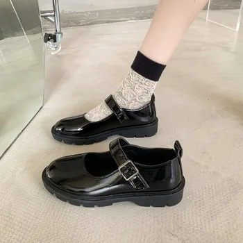 2023 Новая однотонная обувь для женщин, туфли-лодочки, Высококачественная женская обувь Mary Jane, туфли с пряжками, женские туфли-лодочки с круглым носком, Zapatillas