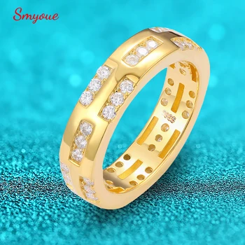 Оригинальные обручальные кольца Smyoue с муассанитом 1,5 мм для женщин, мужские сверкающие роскошные ювелирные изделия из стерлингового серебра 925 пробы с сертификатом