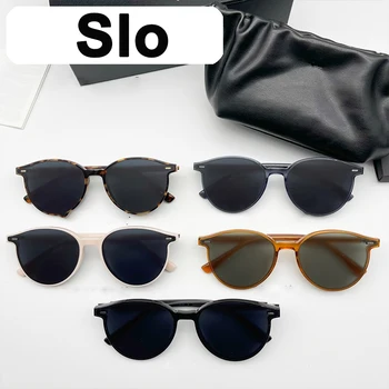 Женские солнцезащитные очки Slo GENTLE YUUMI для мужчин, винтажные роскошные брендовые товары, дизайнерские летние Uv400, модные корейские монстры